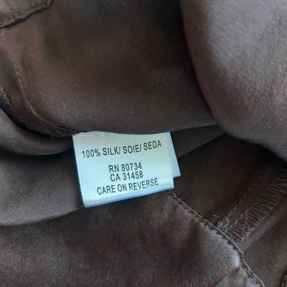 BCBCMAXAZARIA Women's Brown 100% Silk V-Neck Tank Top Size XS - Picture 7 of 7